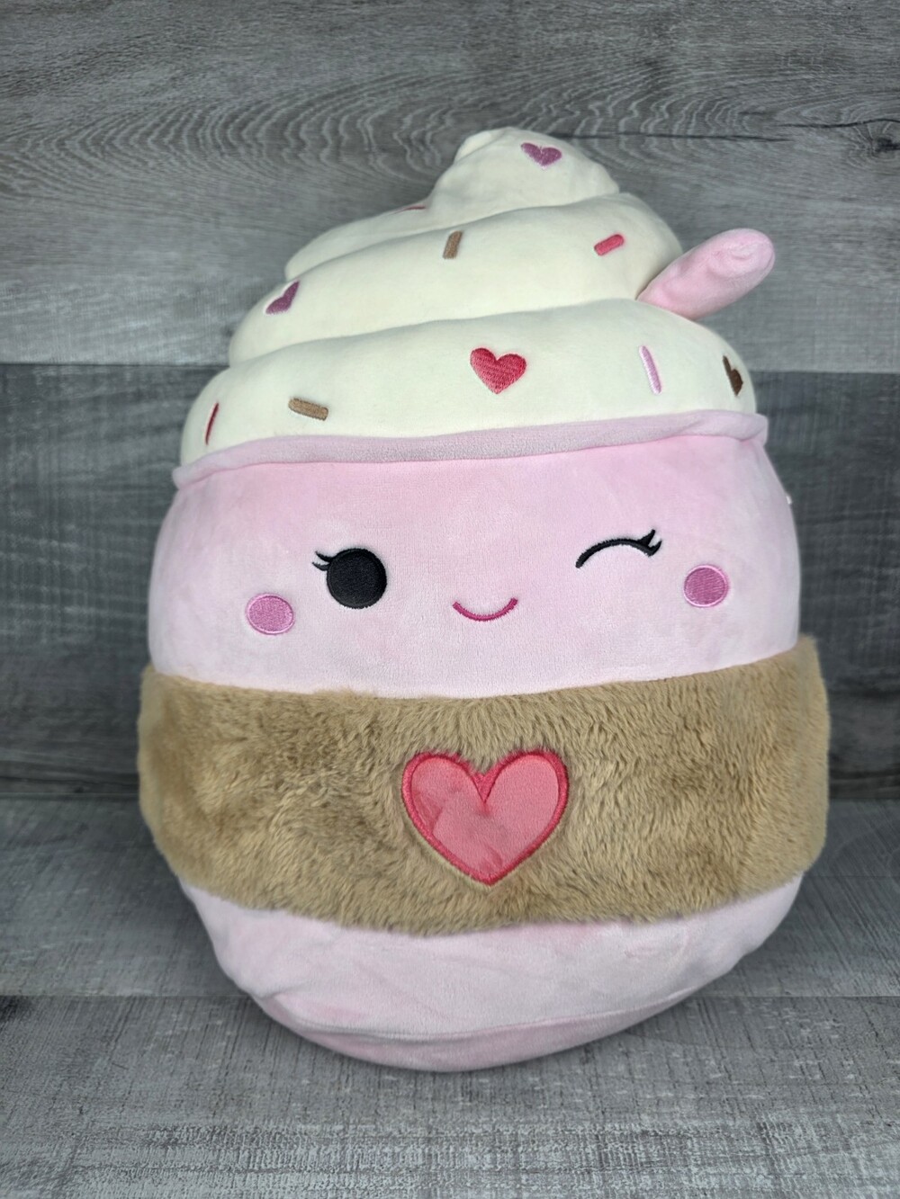 RARE Squishmallow Jenny the Frozen Yogurt Valentines 16" Plush b212